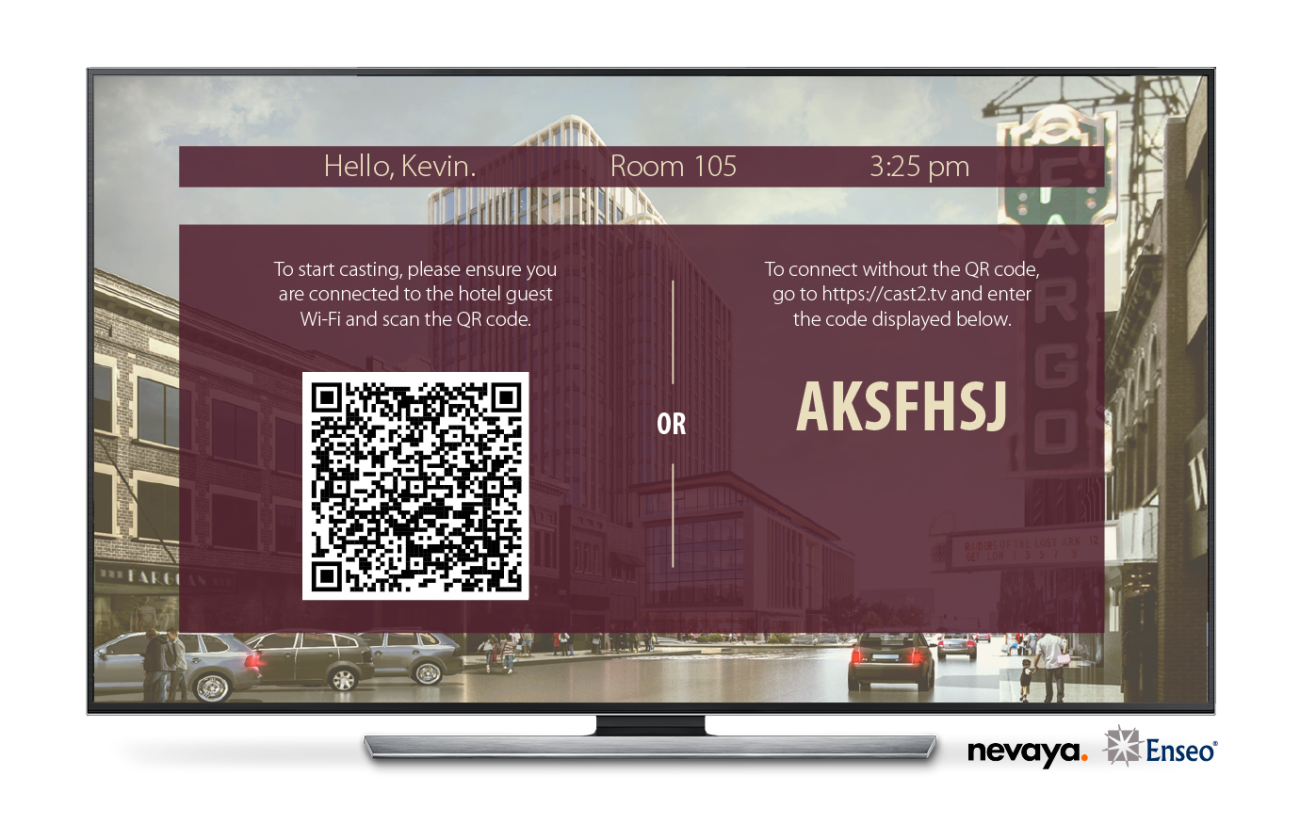 Television with a QR code on it
